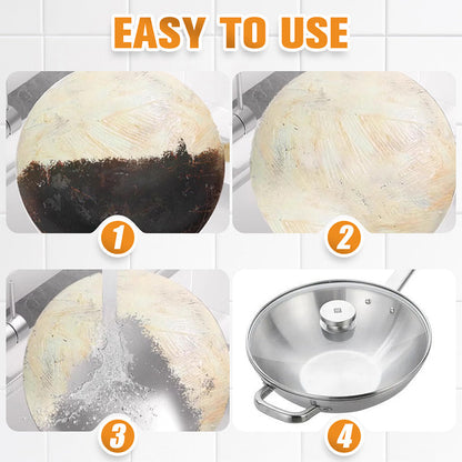 🧽 HET FÖRSÄLJNING - KÖP 2 FÅ 3! ✨ Kraftfull Bränd Restborttagare Pasta för Köksredskap - Giftfri Formula med Mikropolering för Kastruller, Pannor & Grillar 🔥🍳
