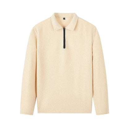 Herrset i Vaffelstickning – Collegetröja & Raka Byxor