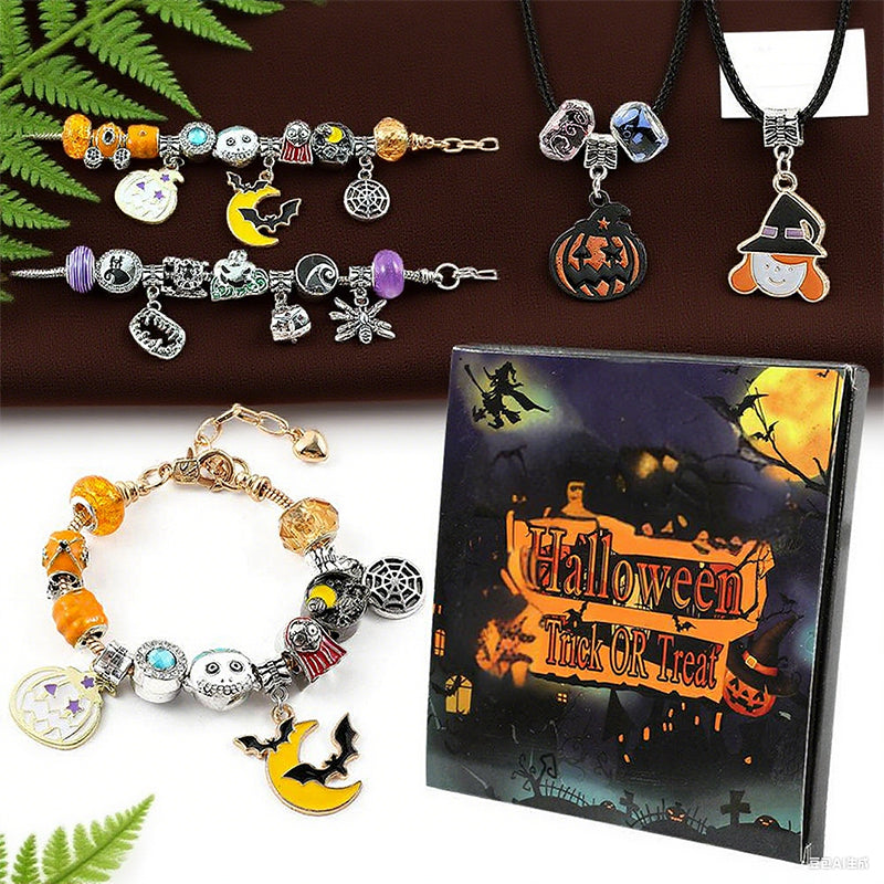 Halloween-armband och halsbandsset för barn att göra själv