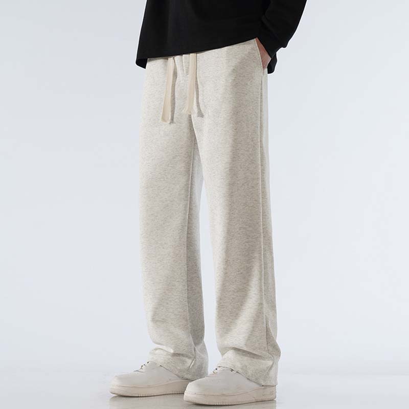 Casual herrbyxor med rakt ben och dragsko