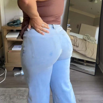 🔥 SISTA DAGENS ERBJUDANDE – 50 % RABATT 🔥 Vintagejeans för damer med hög midja och raka ben