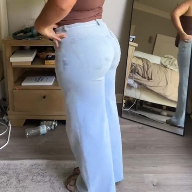 🔥 SISTA DAGENS ERBJUDANDE – 50 % RABATT 🔥 Vintagejeans för damer med hög midja och raka ben