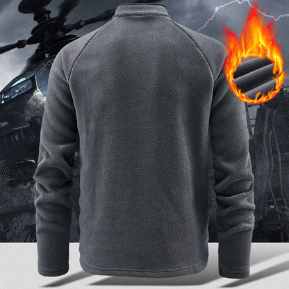 🔥 SISTA DAGENS ERBJUDANDE – 50 % RABATT 🔥Varma, enfärgade långärmade tröjor med halv dragkedja för män