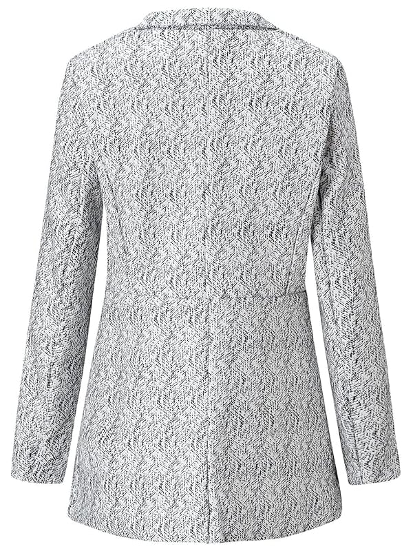💐Stor rea - 50 % rabatt💕Enfärgad damkappa med fickor och långärmad framtill