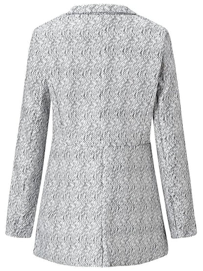 💐Stor rea - 50 % rabatt💕Enfärgad damkappa med fickor och långärmad framtill