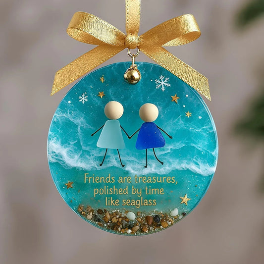 ⏳SISTA DAGEN REA 70 % RABATT!⏰Vänskapsglasjulgransdekoration🌊✨Formad av naturen och tillverkad för hand💝