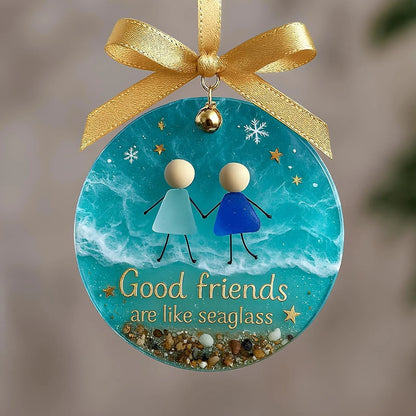 ⏳SISTA DAGEN REA 70 % RABATT!⏰Vänskapsglasjulgransdekoration🌊✨Formad av naturen och tillverkad för hand💝