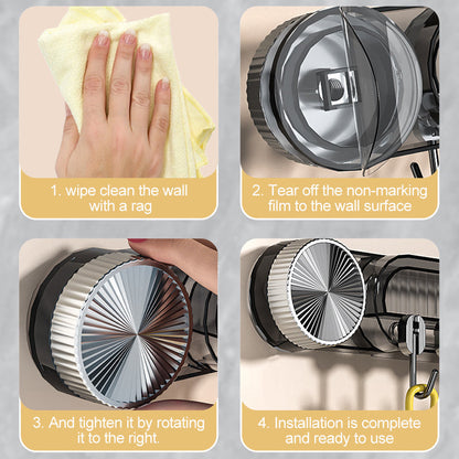 Hållbara väggkrokar med sugpropp i rak rad