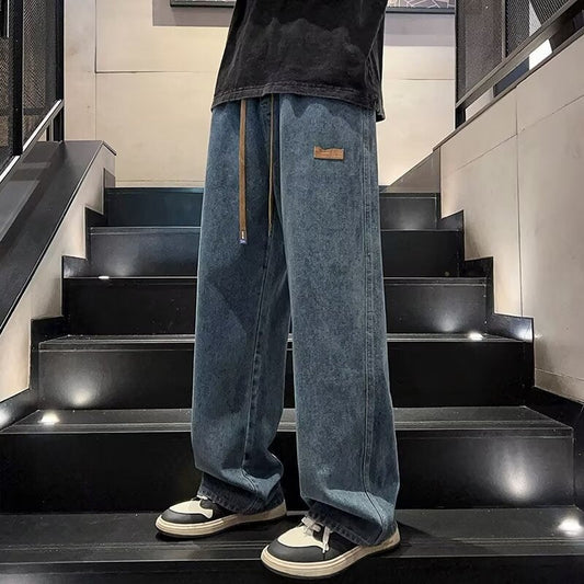 Lucka jeans för män med vid passform