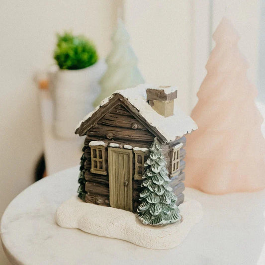 🏠Log Cabin Incense Burner med rökande skorsten🎄Perfekt julklapp