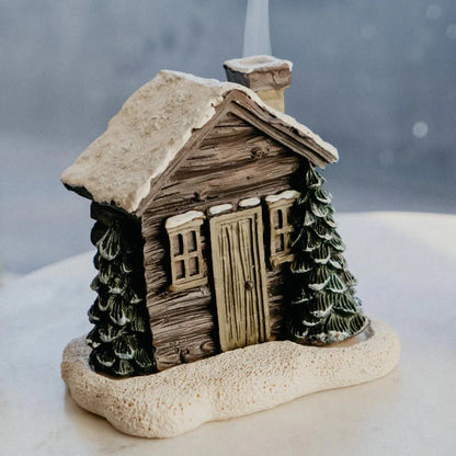 🏠Log Cabin Incense Burner med rökande skorsten🎄Perfekt julklapp