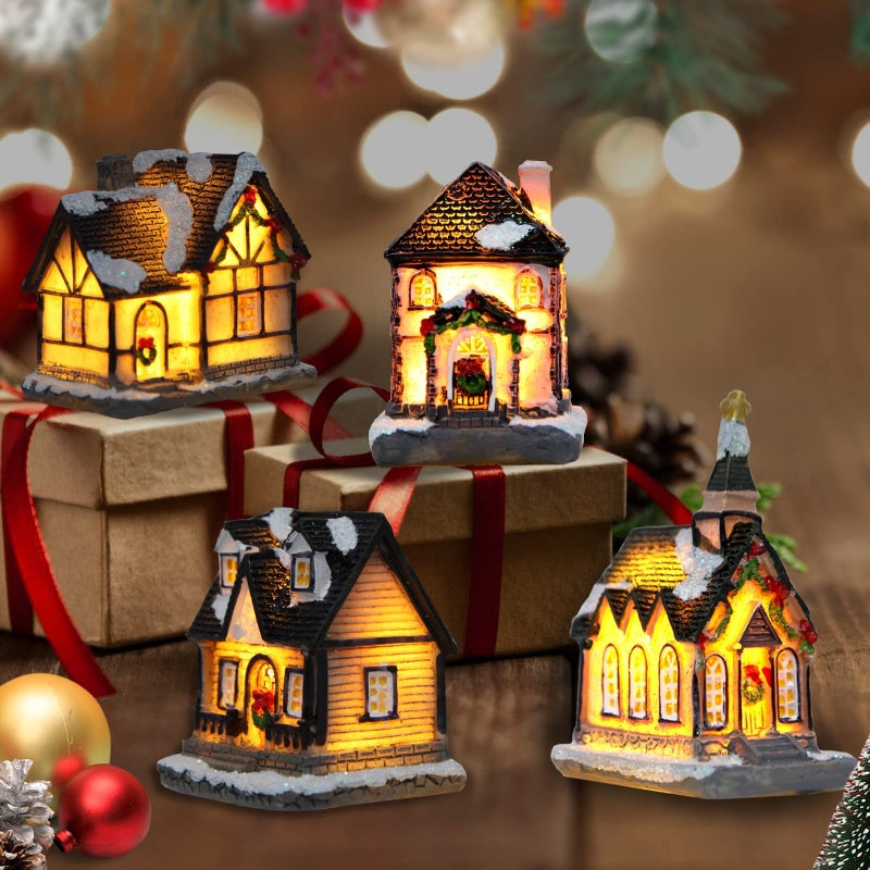 🔥Julrea – upp till 50 % rabatt🎅Miniatyr LED-upplyst julhus i byn