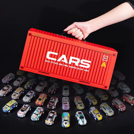 🎄 JULKAMPANJ 60% RABATT! ✨ 48 Minibilar med Inbyggt Garage - Interaktiv Lek med Ljudeffekter och Racerspår för Barn 🚗🎪