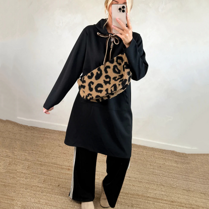 Oversized lång hoodiekjol med fickor för damer