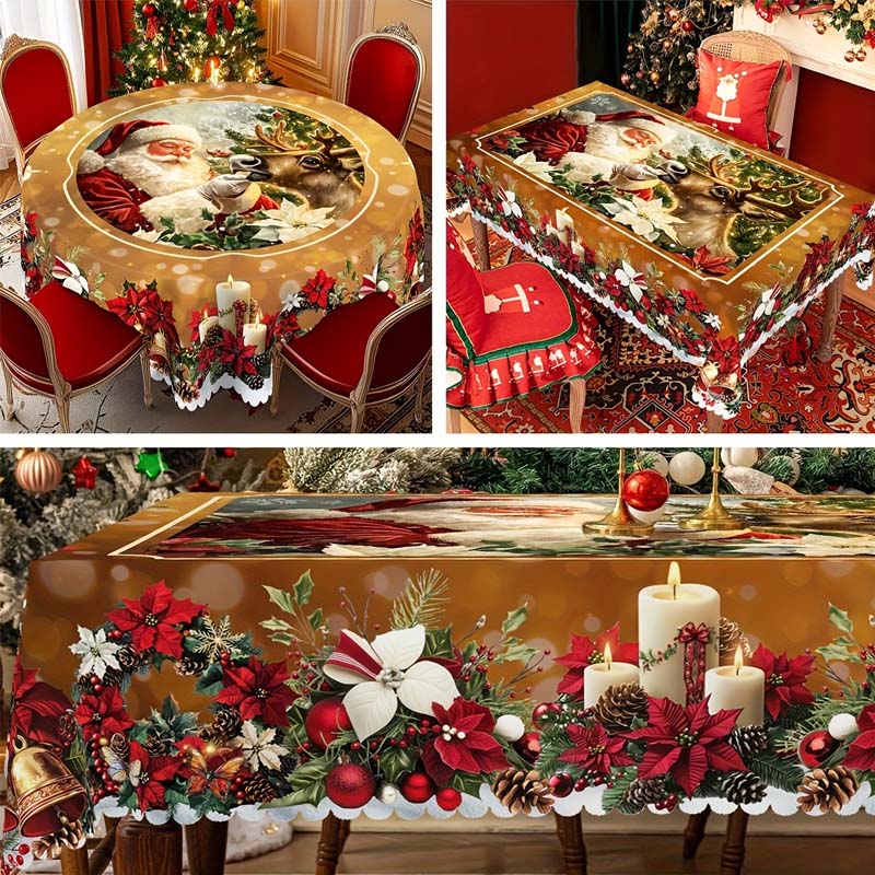 🎁Black Friday-erbjudande – 50 % rabatt!🎄Julduksduk – Festlig bordsdekoration för julbordet och högtider, tvättbar