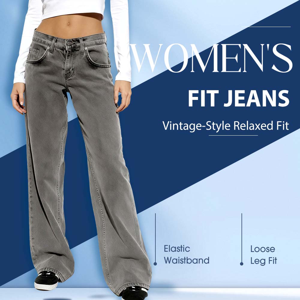 Damjeans i vintage-stil med avslappnad passform
