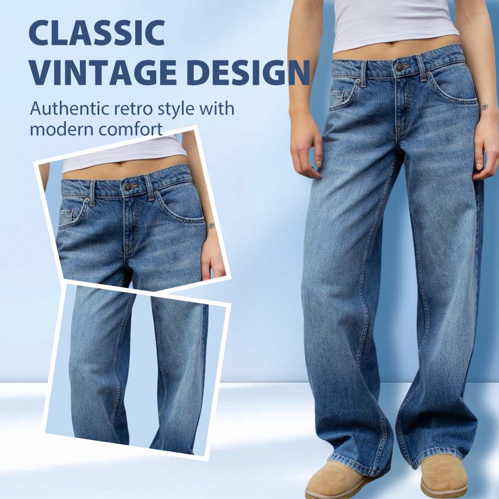 Damjeans i vintage-stil med avslappnad passform