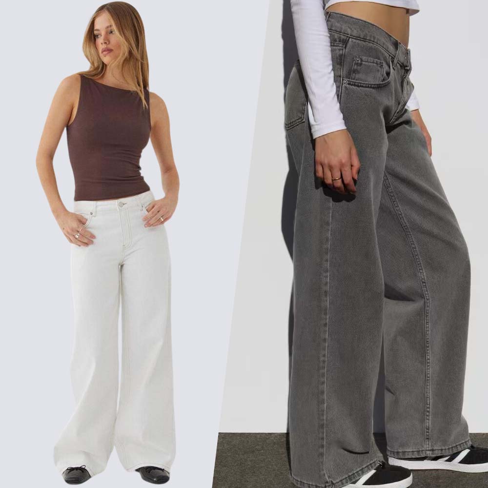 Damjeans i vintage-stil med avslappnad passform