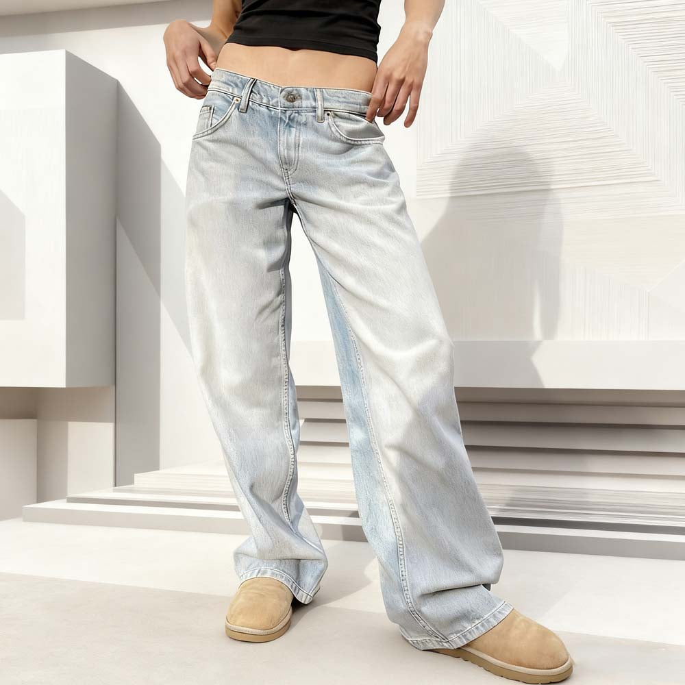 Damjeans i vintage-stil med avslappnad passform