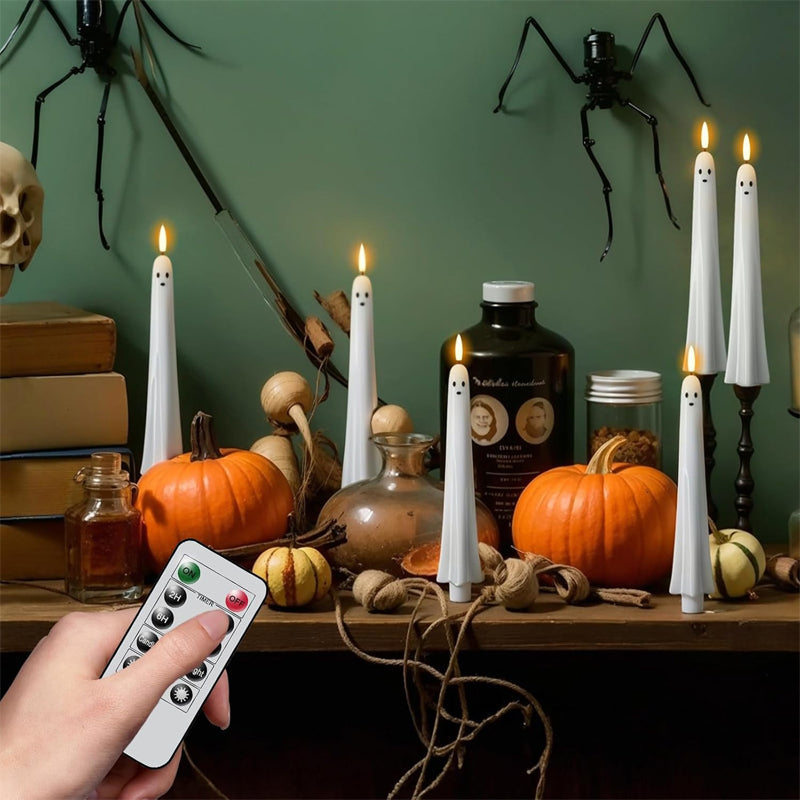 🎃👻 Fjärrstyrt spökljus med 3D-flammande veke 👻🎃