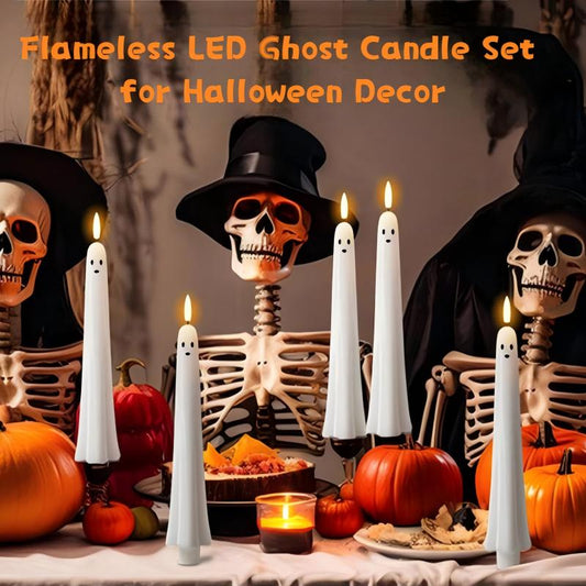 🎃👻 Fjärrstyrt spökljus med 3D-flammande veke 👻🎃
