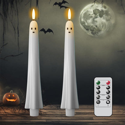 🎃👻 Fjärrstyrt spökljus med 3D-flammande veke 👻🎃