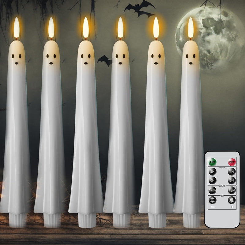 🎃👻 Fjärrstyrt spökljus med 3D-flammande veke 👻🎃