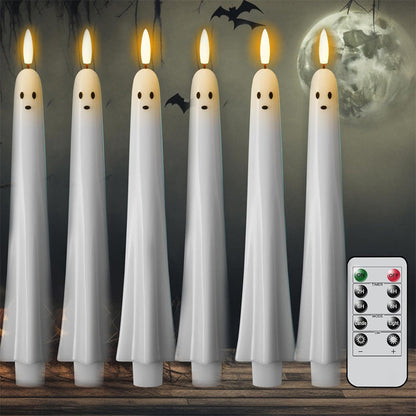 🎃👻 Fjärrstyrt spökljus med 3D-flammande veke 👻🎃