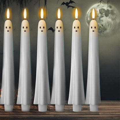 🎃👻 Fjärrstyrt spökljus med 3D-flammande veke 👻🎃