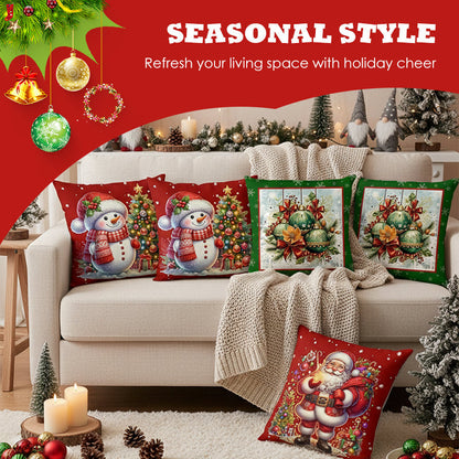 🎄🔥Julkampanj 50 % RABATT🔥Snyggt kuddöverdrag med julmotiv