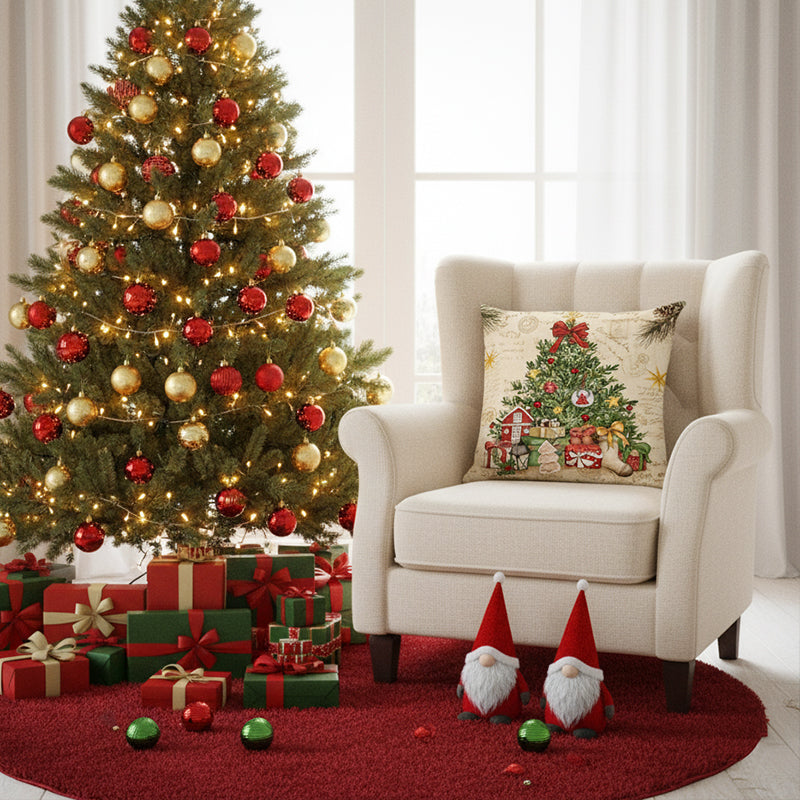 🎄🔥Julkampanj 50 % RABATT🔥Snyggt kuddöverdrag med julmotiv