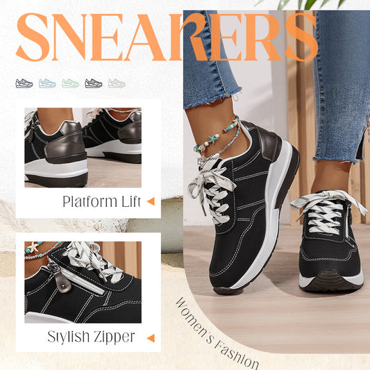 🔥Sista dagen-kampanj 50 % rabatt – Moderna, bekväma ortopediska sneakers med dragkedja på sidan och tjock sula för kvinnor
