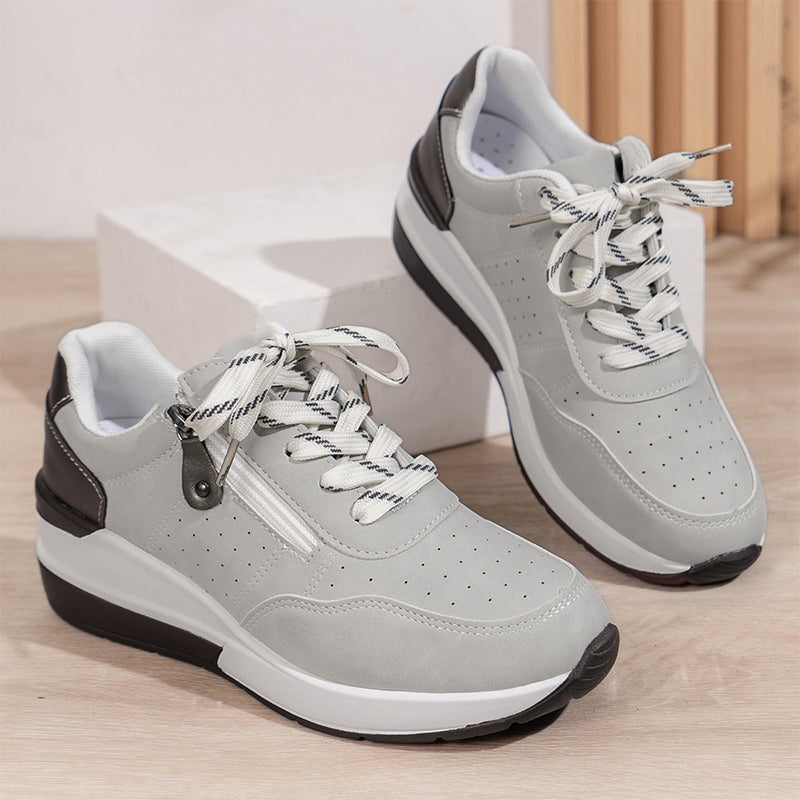 🔥Sista dagen-kampanj 50 % rabatt – Moderna, bekväma ortopediska sneakers med dragkedja på sidan och tjock sula för kvinnor