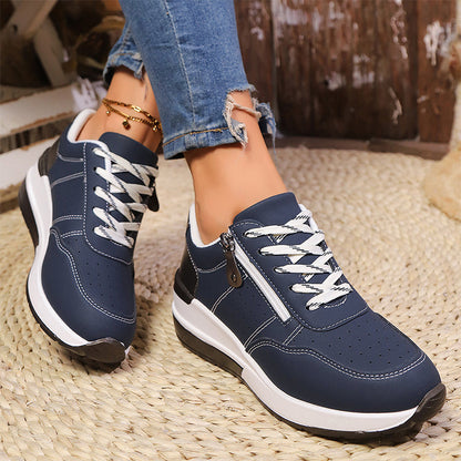 🔥Sista dagen-kampanj 50 % rabatt – Moderna, bekväma ortopediska sneakers med dragkedja på sidan och tjock sula för kvinnor