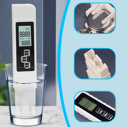 ✨ 3-i-1 TDS Vattenkvalitetstestare - Mäter pH, Klor och Hårdhet med LCD-display för Pool och Akvarium 🌊📱