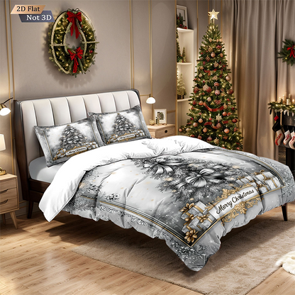 ⏳Begränsad tid 50 % rabatt⏰Festligt juligt 3-delat påslakanset🛏️❤️