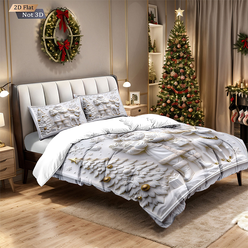 ⏳Begränsad tid 50 % rabatt⏰Festligt juligt 3-delat påslakanset🛏️❤️