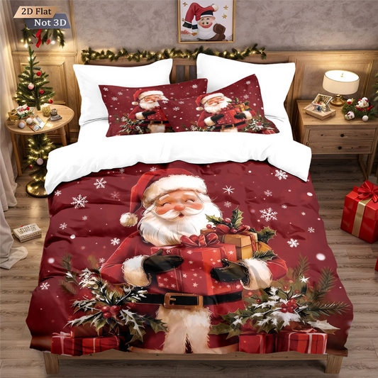 ⏳Begränsad tid 50 % rabatt⏰Festligt juligt 3-delat påslakanset🛏️❤️