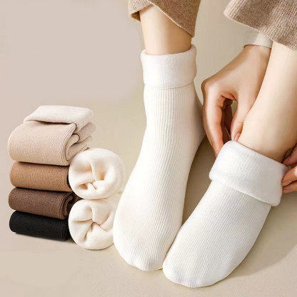 🧦Tjocka, varma, enfärgade halvlånga strumpor för kvinnor
