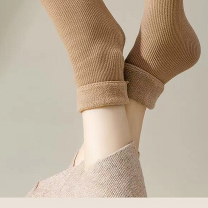 🧦Tjocka, varma, enfärgade halvlånga strumpor för kvinnor