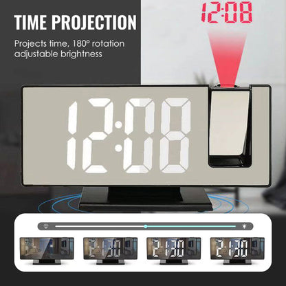 LED-spegelprojektionsväckarklocka