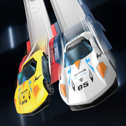 🏎️Låt tävlingen börja!⚡Dubbel bana, dubbelt så roligt🏆inga batterier behövs, bara ren hastighet! - ✨【Dubbel leksaksbilskastare med racerbana för barn】✨