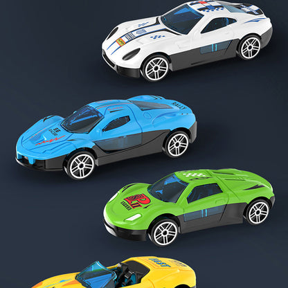 🏎️Låt tävlingen börja!⚡Dubbel bana, dubbelt så roligt🏆inga batterier behövs, bara ren hastighet! - ✨【Dubbel leksaksbilskastare med racerbana för barn】✨