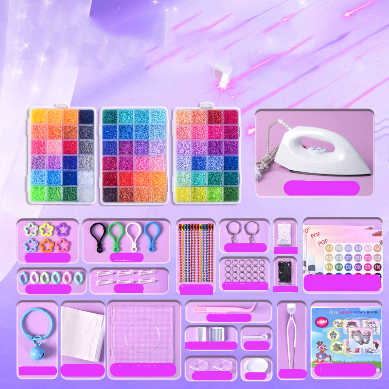 💝Komplett set med 96 färgade smältbara pärlor✨ – Det ultimata setet med strykjärn, pegboards och mönster för oändliga DIY-projekt!🌟