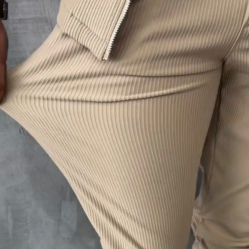 Minimalistisk jacka och byxor för herr, 2-delat set