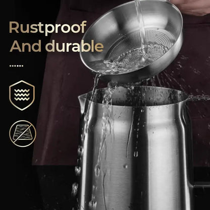 🔥2-i-1 304 Rostfritt Stål Multifunktionell Oljesil Kruka