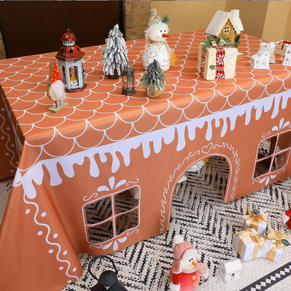Julig pepparkakshus-bordsduk