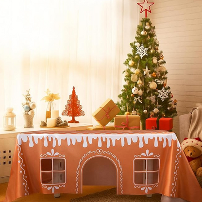 Julig pepparkakshus-bordsduk