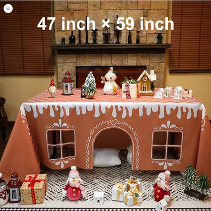 Julig pepparkakshus-bordsduk
