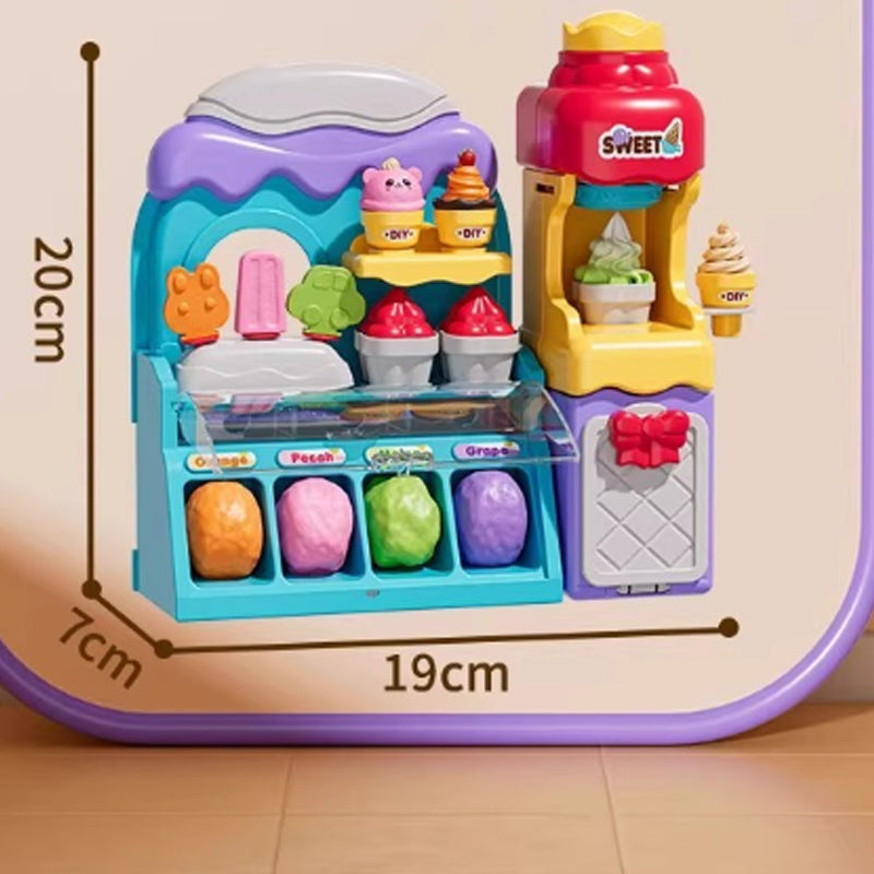 🎄Julrea 50 % rabatt🍦✨【DIY-set med glass-leksaksdeg för barn】✨ - Kreativt leksaksdegsset för barns rollspel och sensoriska färdigheter, perfekt present!🎁